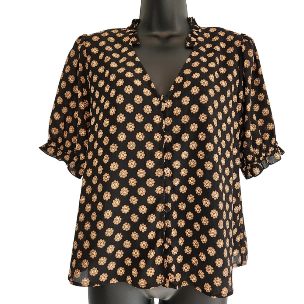 Sanctuary Fall Into You top black medallion size S NWT